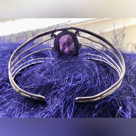 💜Sterling Silver Handcrafted Charoite Cuff Bracelet - Picture 3 of 13